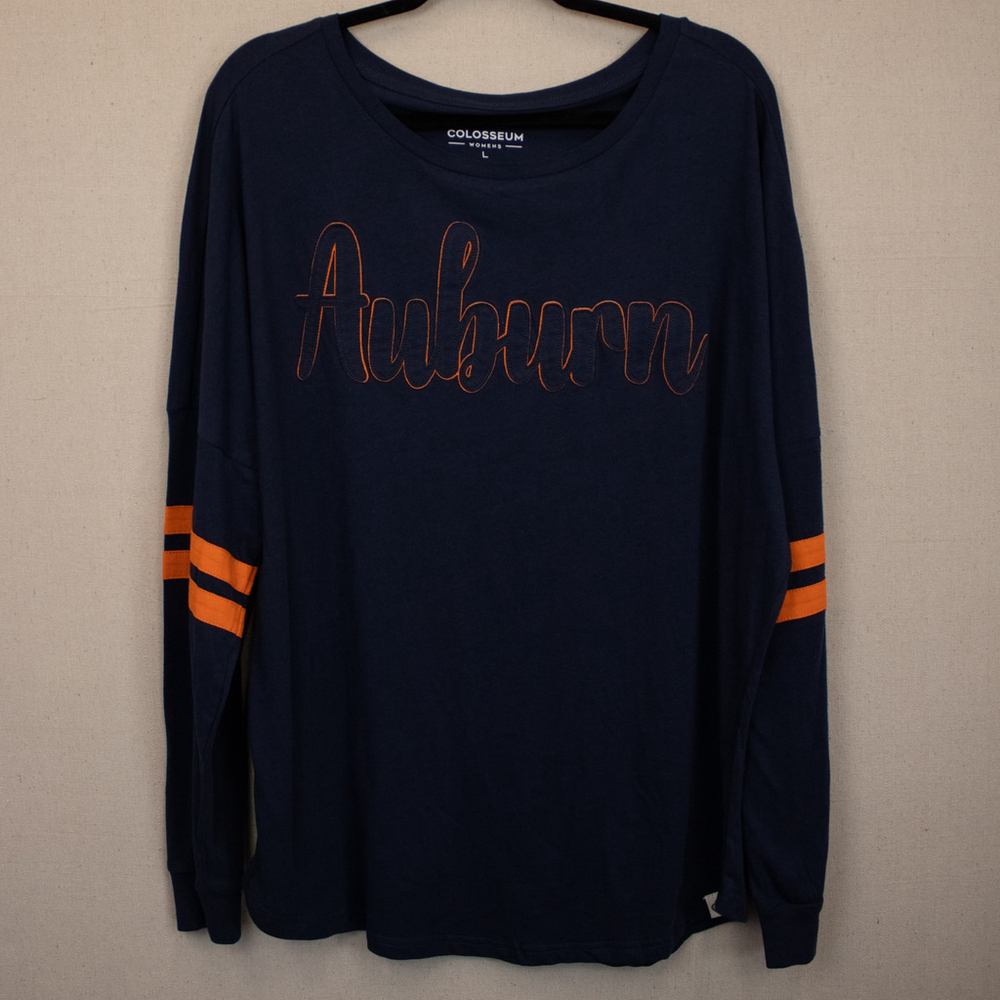 Colossuem Auburn navy long sleeve shirt NWT-L